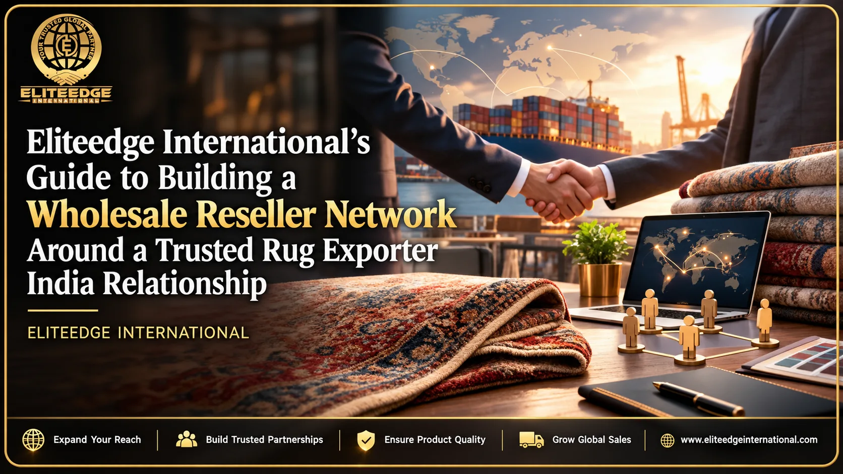 Trusted rug exporter India Eliteedge International wholesale reseller network guide