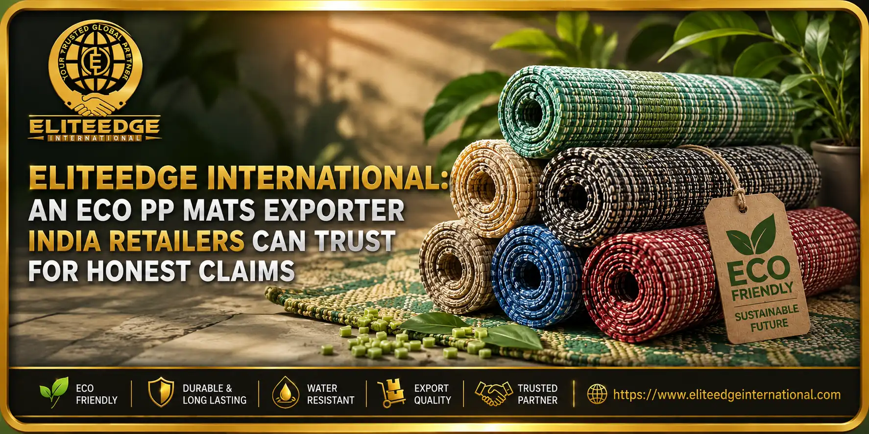 Eco PP mats exporter India Eliteedge International green carpet manufacturer for export