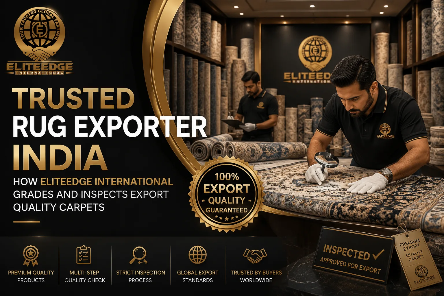 Trusted rug exporter India, quality inspection of export quality carpets before shipping
