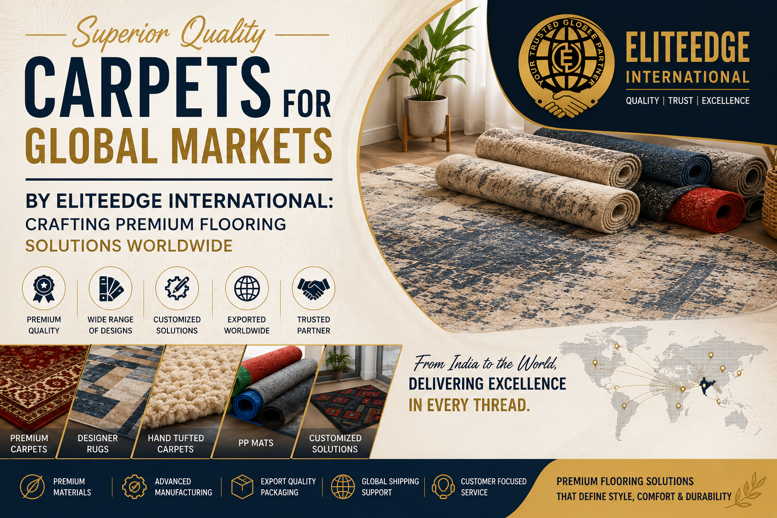 Superior Quality Carpets for Global Markets by Eliteedge International: Crafting Premium Flooring Solutions Worldwide