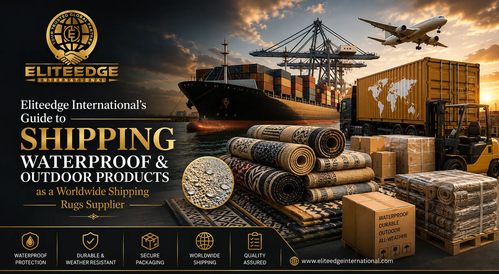 Waterproof picnic mats exporter Eliteedge International worldwide shipping rugs supplier climate