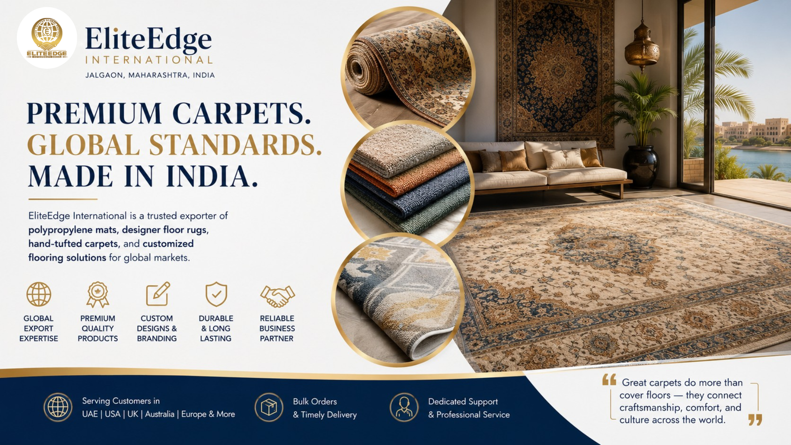 Best Carpet Export Company in India for International Buyers – EliteEdge International