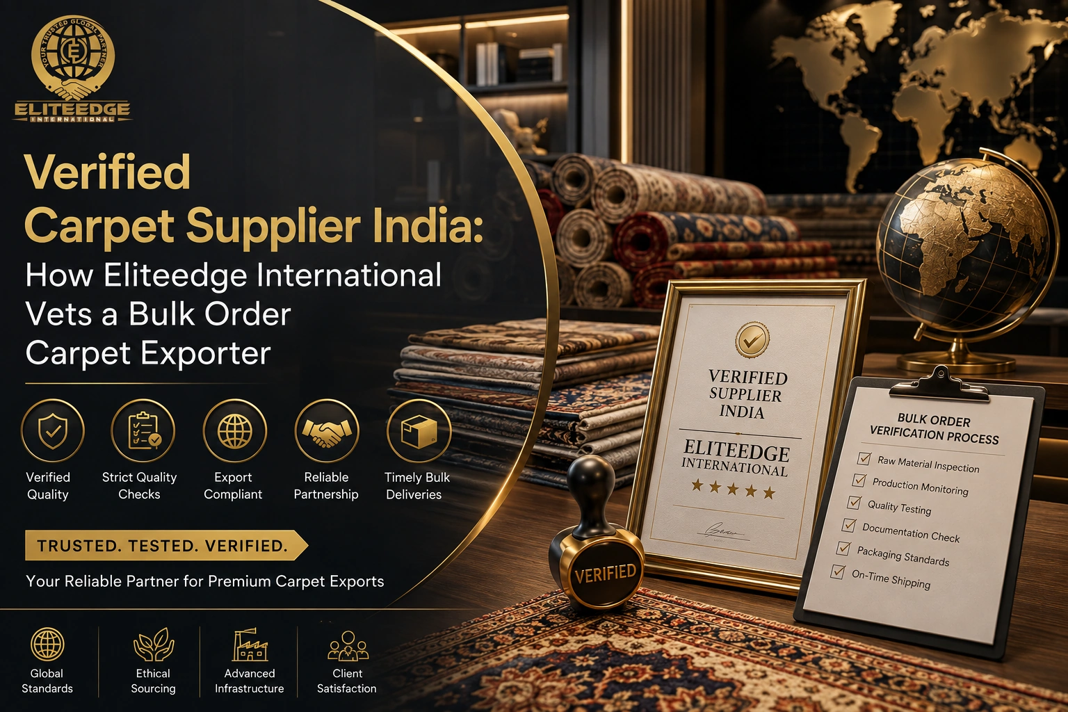 Verified carpet supplier India, export documentation review for a bulk order carpet exporter
