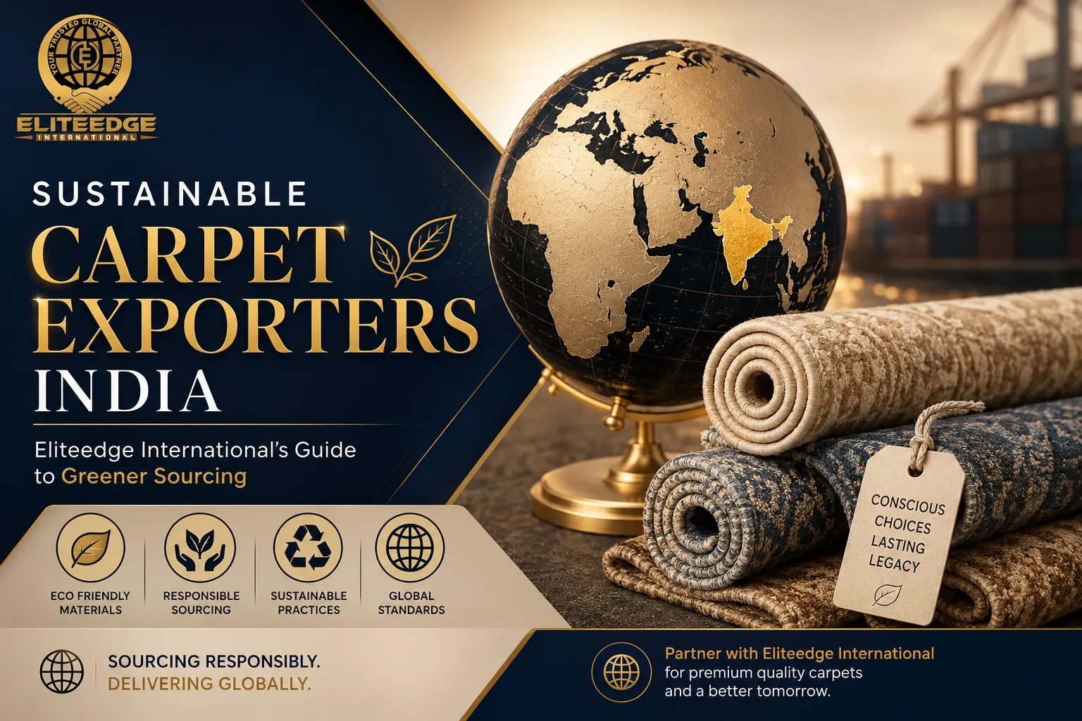 Sustainable carpet exporters India, natural dye hand tufted rugs prepared for export