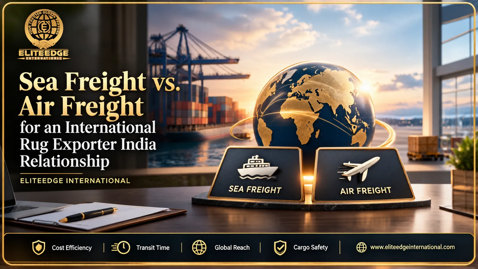 International rug exporter India Eliteedge International sea freight air freight comparison