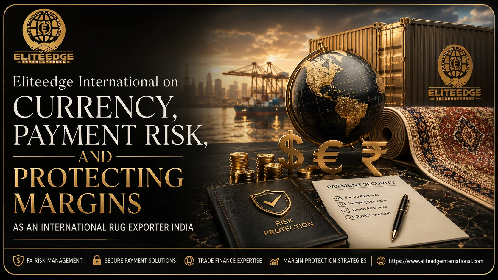 International rug exporter India Eliteedge International currency payment risk factory price