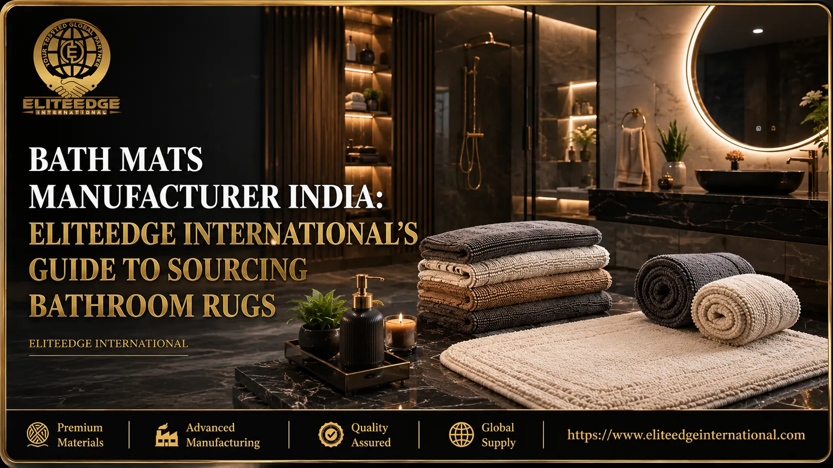 Bath mats manufacturer India, cotton and synthetic bathroom rug samples ready for export